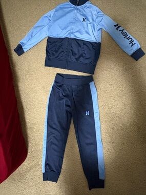 Hurley Kids Navy and Light Blue Two-Tone Jogger Pants and jacket size 6 boys